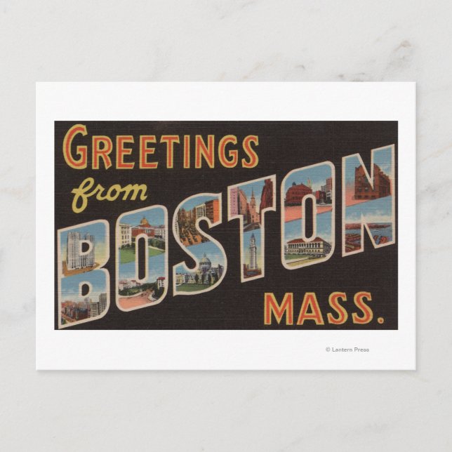 Boston, MassachusettsLarge Letter Scenes 3 Postcard (Front)