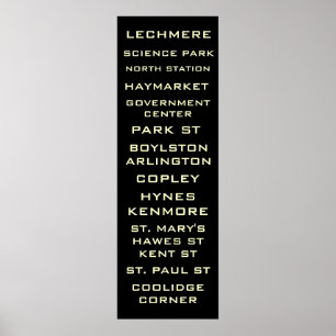 Boston Metro Subway Sign Art - Green Line
