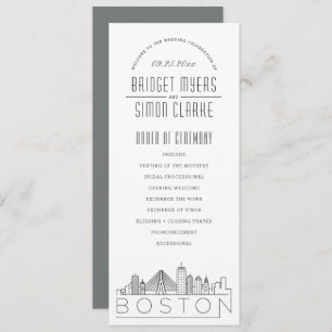 Boston   Modern Deco Wedding Program