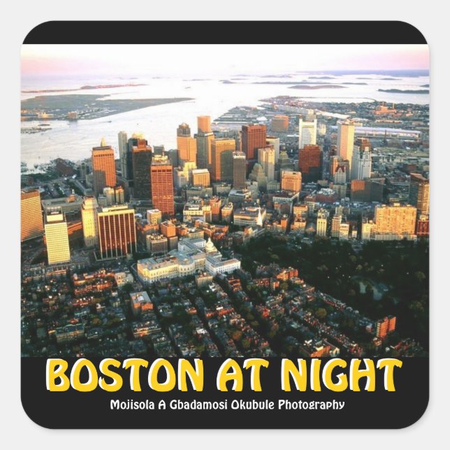 Boston @ Nite Sticker By Mojisola A Gbadamosi Okub (Front)