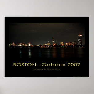 Boston - Panorama view at night Poster