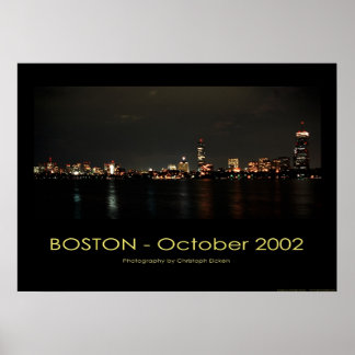 Boston - Panorama view at night Poster