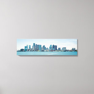 Boston Panoramic Skyline Harbour View Canvas Print