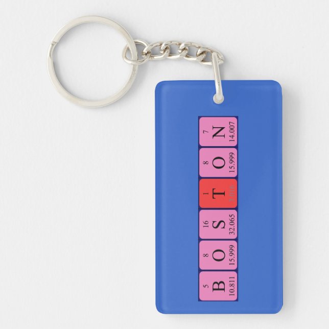 Boston periodic table name keyring (Front)