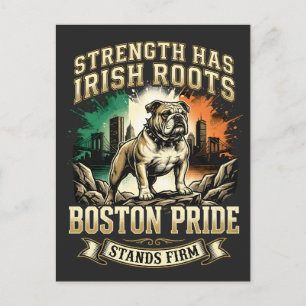 Boston Pride Irish Roots Bulldog Postcard