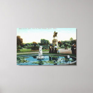 Boston Public Garden View of Venus at the Bath Canvas Print