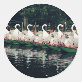 Boston Public Gardens Swan Boats Classic Round Sticker
