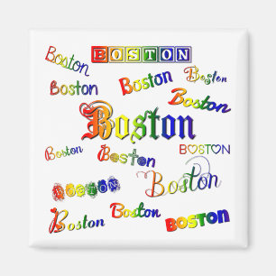 Boston Rainbow Fonts Magnet