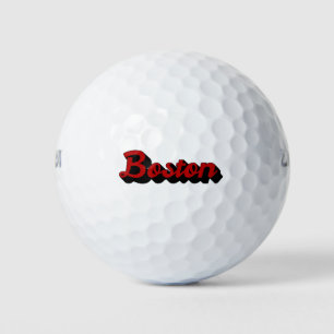 Boston Red and Black Golf Balls