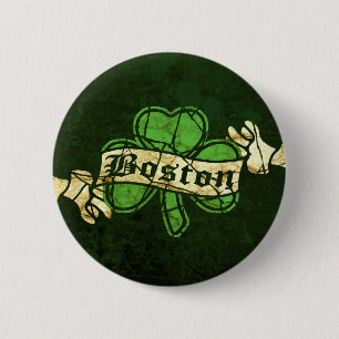 Boston Shamrock Vintage Style 2 Inch Round Button