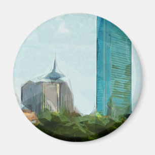 Boston Skyline Abstract Impressionism Magnet