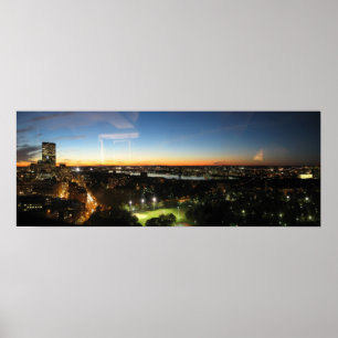 Boston Skyline at Sunset Poster