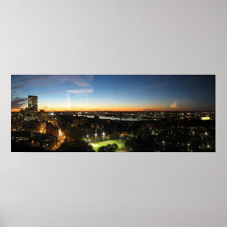 Boston Skyline at Sunset Poster