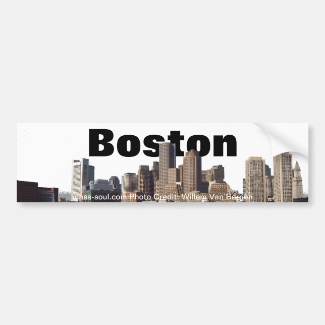 Boston Skyline Bumper Sticker (Front)
