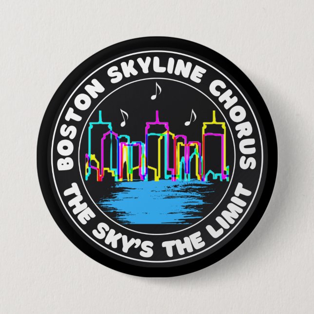 Boston Skyline Chorus Logo Round  Button (Front)