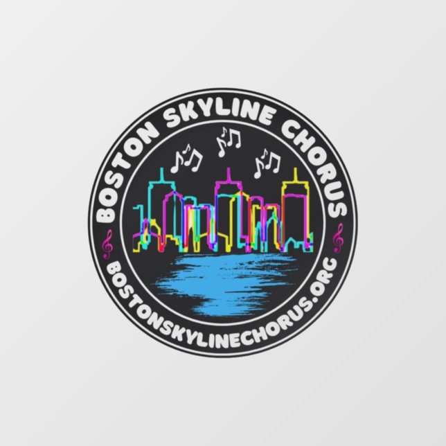 Boston Skyline Chorus Logo Window Cling (Sheet)