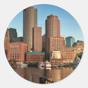Boston skyline classic round sticker