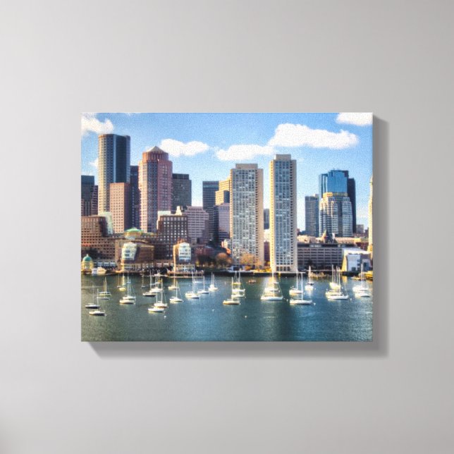 Boston skyline from waterfront canvas print (Front)