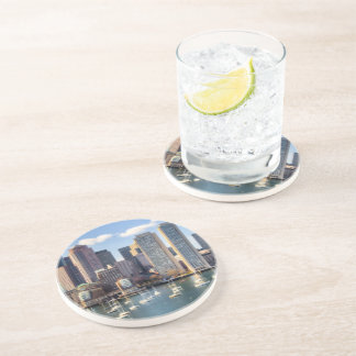 Boston skyline from waterfront coaster