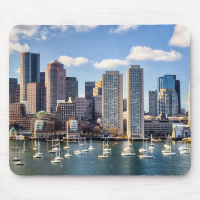 Boston skyline from waterfront mouse pad (Front)