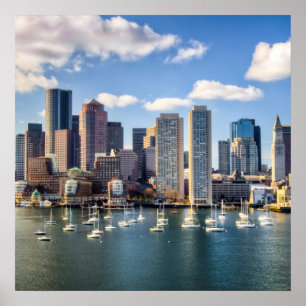 Boston skyline from waterfront poster