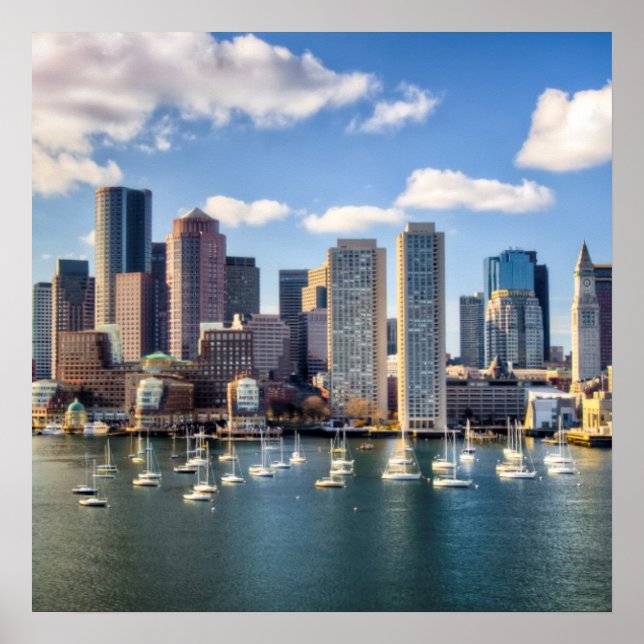 Boston skyline from waterfront poster (Front)