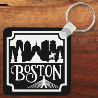 Boston Skyline Keychain
