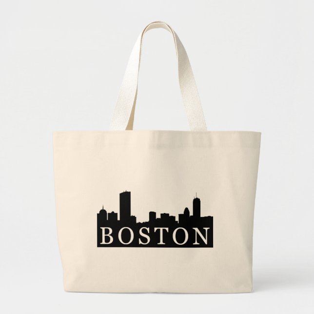 Boston Skyline Large Tote Bag (Front)