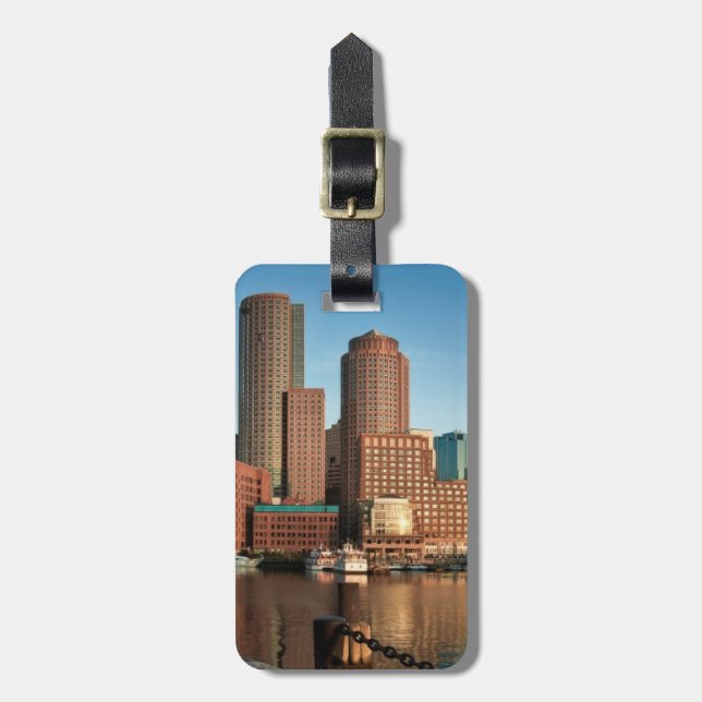 Boston skyline luggage tag (Front Vertical)