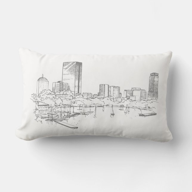 Boston Skyline Lumbar Pillow (Front)