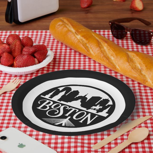 Boston Skyline Paper Plate (Picnic)