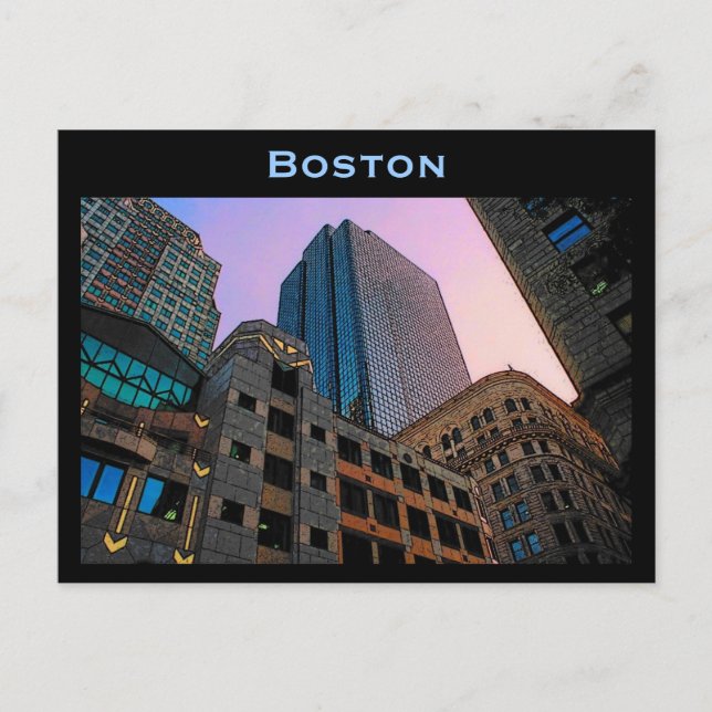 Boston Skyline Postcard (Front)