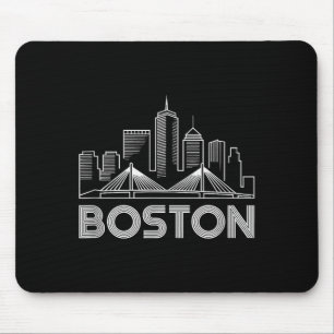 Boston Skyline Retro Vintage City Lovers Mouse Pad