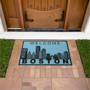 Boston Skyline Silhouette  Doormat
