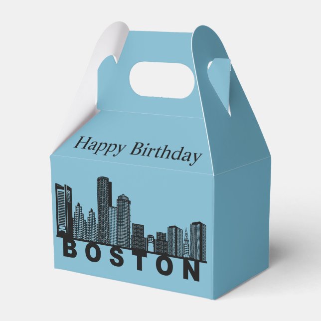 Boston Skyline Silhouette  Favor Box (Front Side)