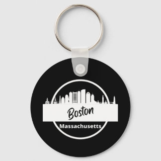 Boston Skyline Silhouette Keychain
