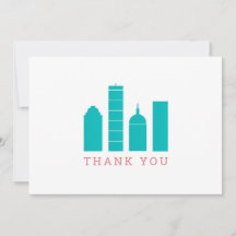 Boston Skyline Thank You Card