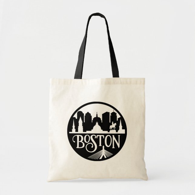 Boston Skyline Tote Bag (Front)