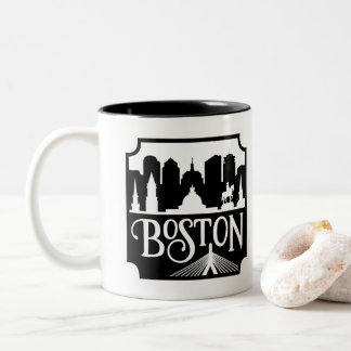 Boston Skyline Two-Tone Coffee Mug