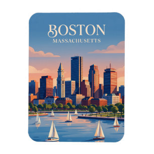 Boston Skyline USA Magnet