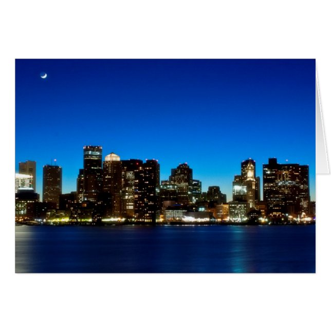Boston skyline with moon (Front Horizontal)