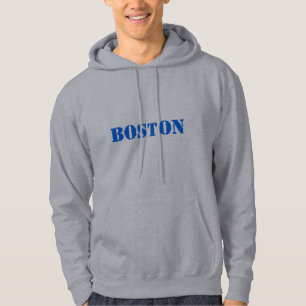 "Boston" snow blue letters Hoodies & Sweatshirt