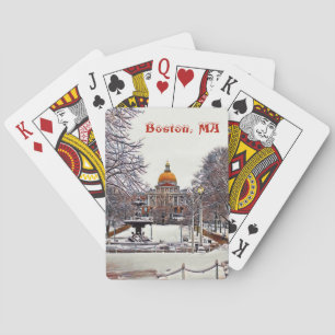 Boston State House in Winter  Playing Cards