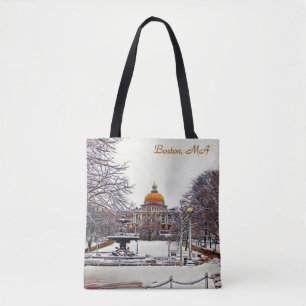 Boston State House in Winter  Tote Bag
