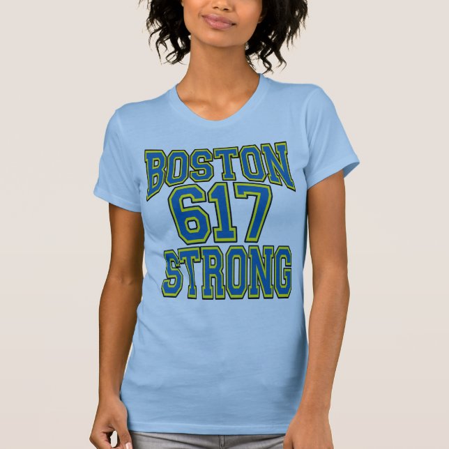 Boston STRONG 617 Typography T-Shirt (Front)