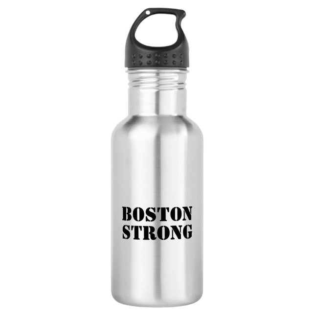 "Boston Strong" black letters - 532 Ml Water Bottle (Front)