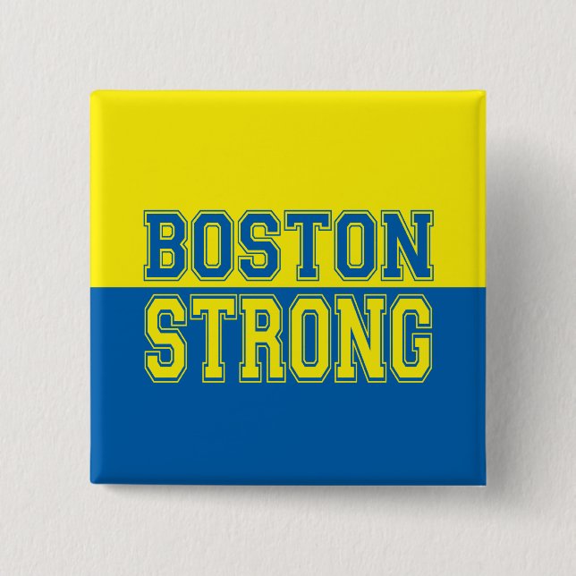 Boston Strong Graphic Style 2 Inch Square Button (Front)