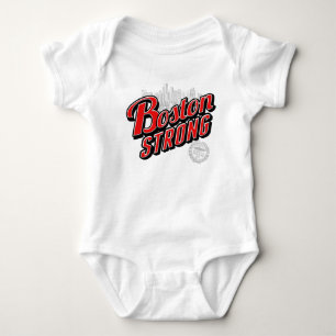 Boston Strong in red and blue decor Baby Bodysuit