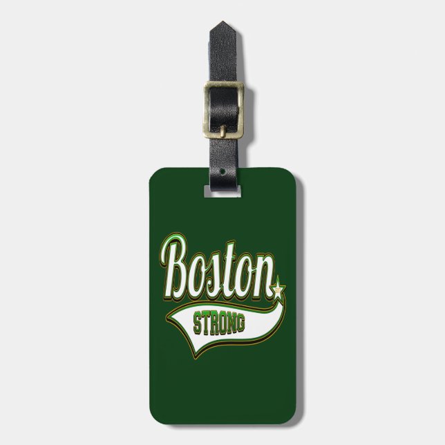 Boston Strong Irish GREEN Luggage Tag (Front Vertical)