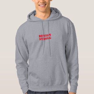 "Boston Strong" red letters Hoodie Sweatshirt